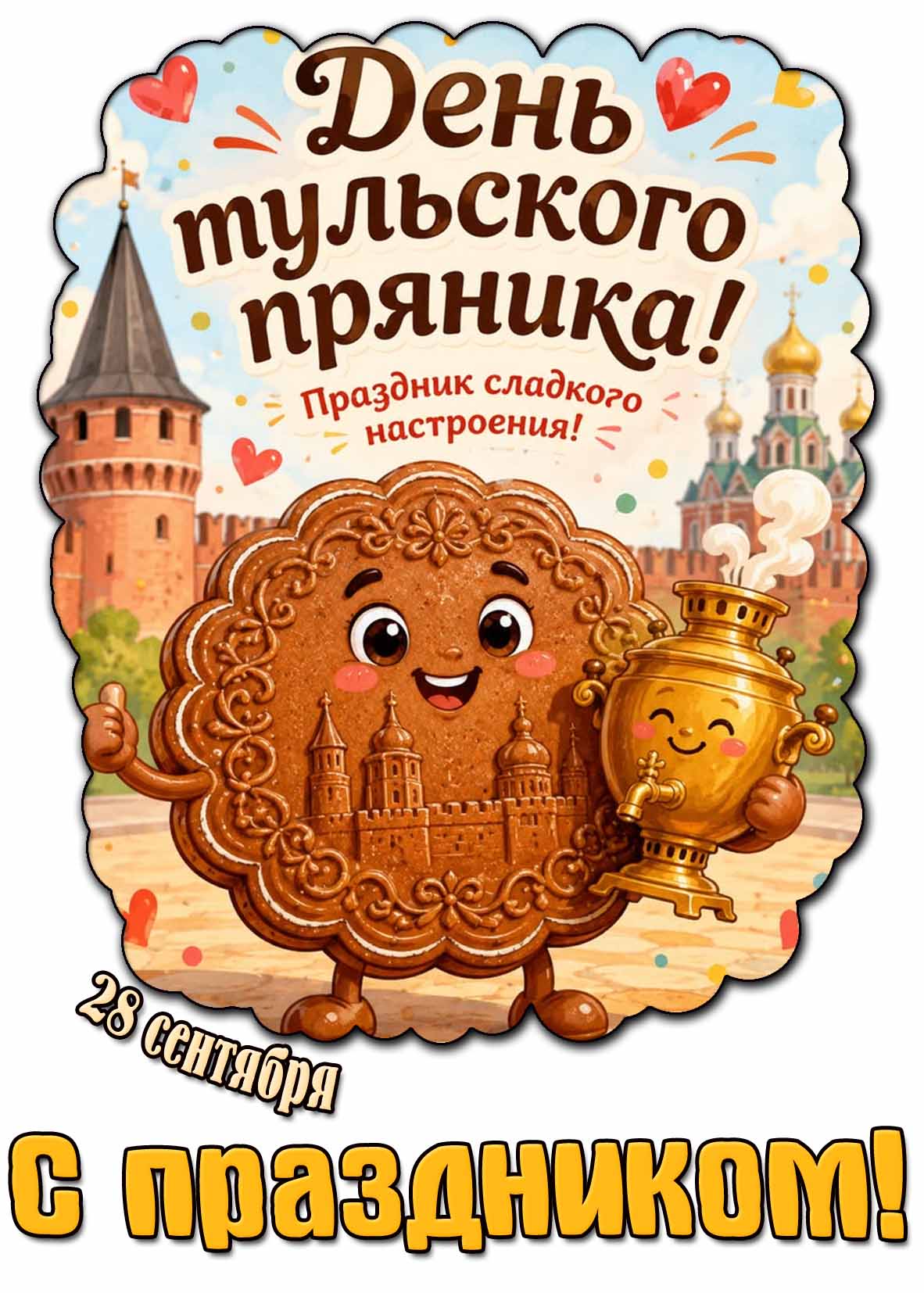 Прикольная картинка 28 сентября - день Тульского пряника! Праздник сладкого настроения! С праздником!