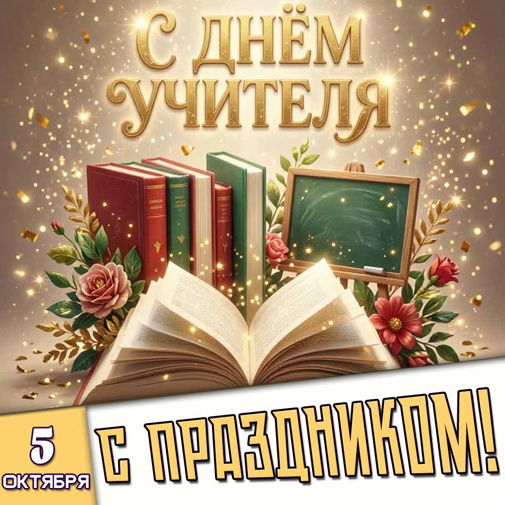 Картинка 5 октября - с днём учителя! С праздником!