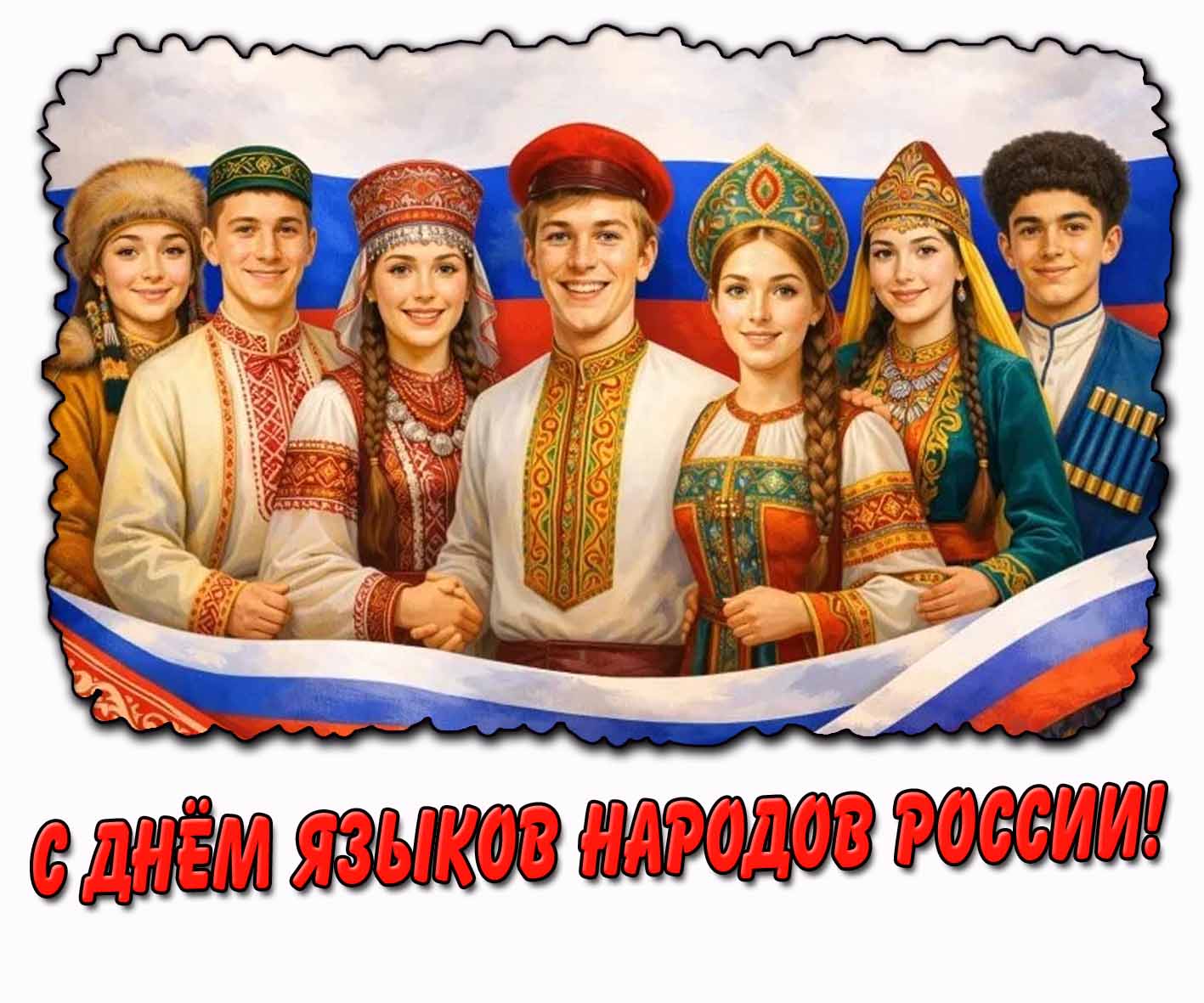 С днём языков народов России! - патриотическая открытка