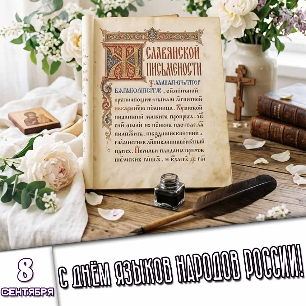 Открытка 8 сентября - с днём языков народов России!