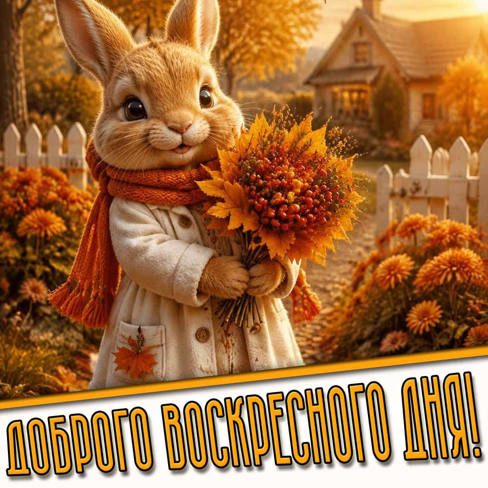 Доброго воскресного дня! - прикольная осенняя картинка
