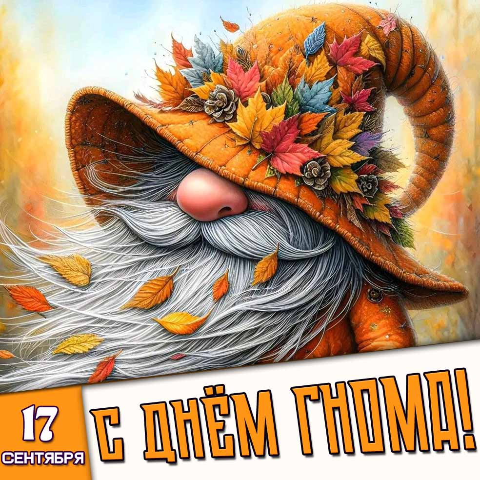 Осенняя картинка 17 сентября - с днём гнома!