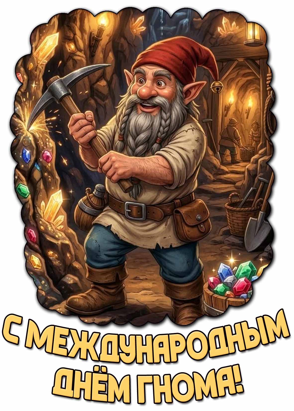 Открытка с Международным днём гнома