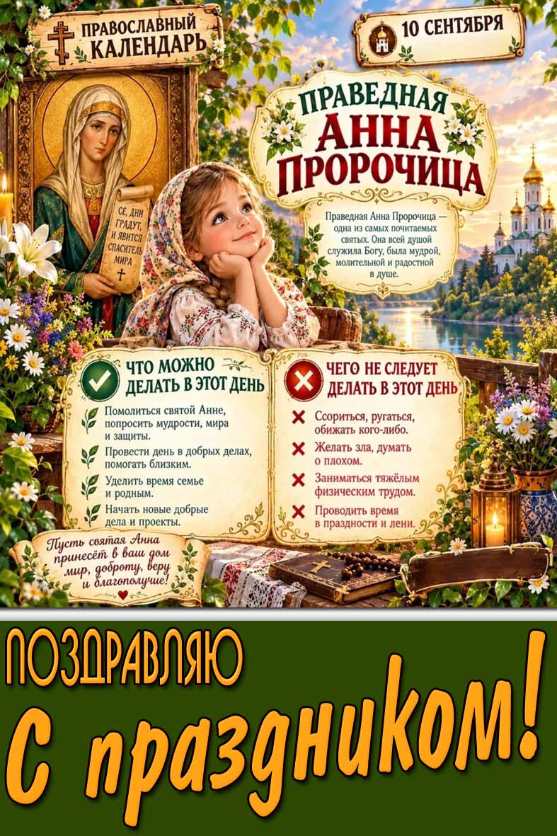 Картинка 10 сентября - праведная Анна Пророчица! Поздравляю с праздником!