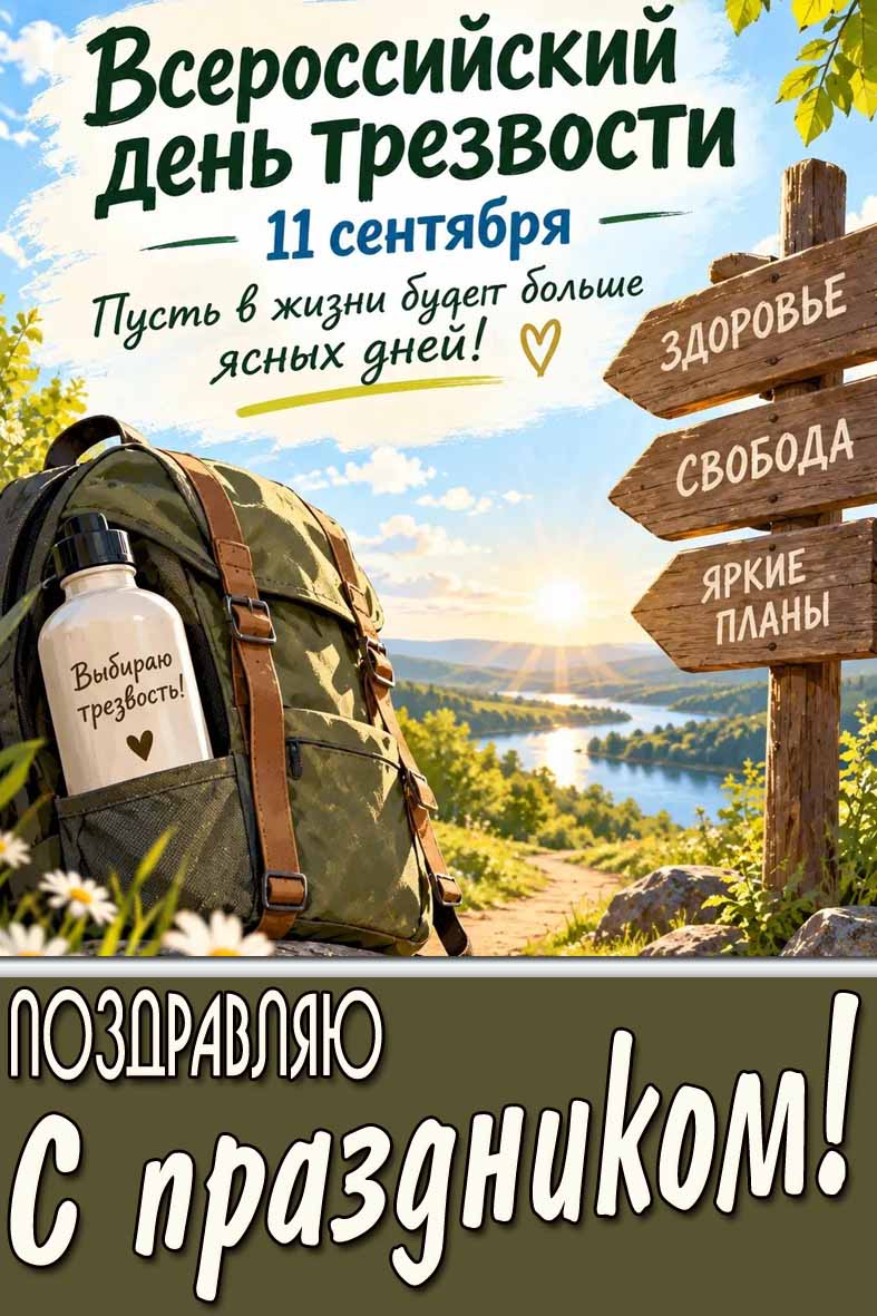 Картинка 11 сентября - Всероссийский день трезвости! Пусть в жизни будет больше ярких дней! Поздравляю с праздником!