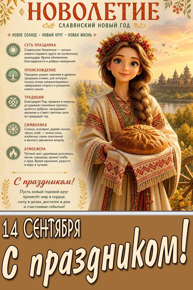 Картинка 14 сентября - Новолетие! Славянский Новый год! С праздником! Новое солнце! Новый круг! Новый год!