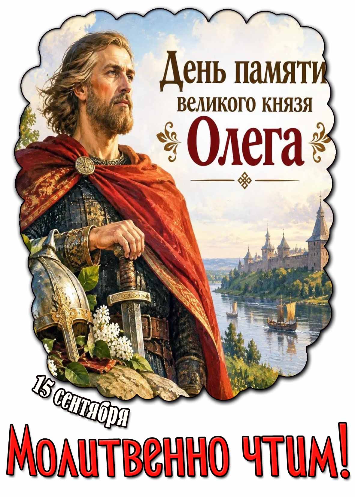Картинка 15 сентября - день памяти великого князя Олега! Молитвенно чтим!