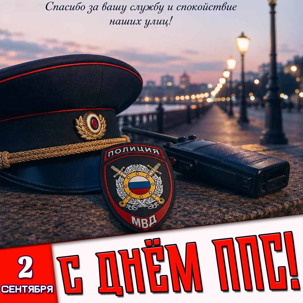 Картинка 2 сентября - с днём ППС! Спасибо за вашу службу и спокойствие наших улиц!