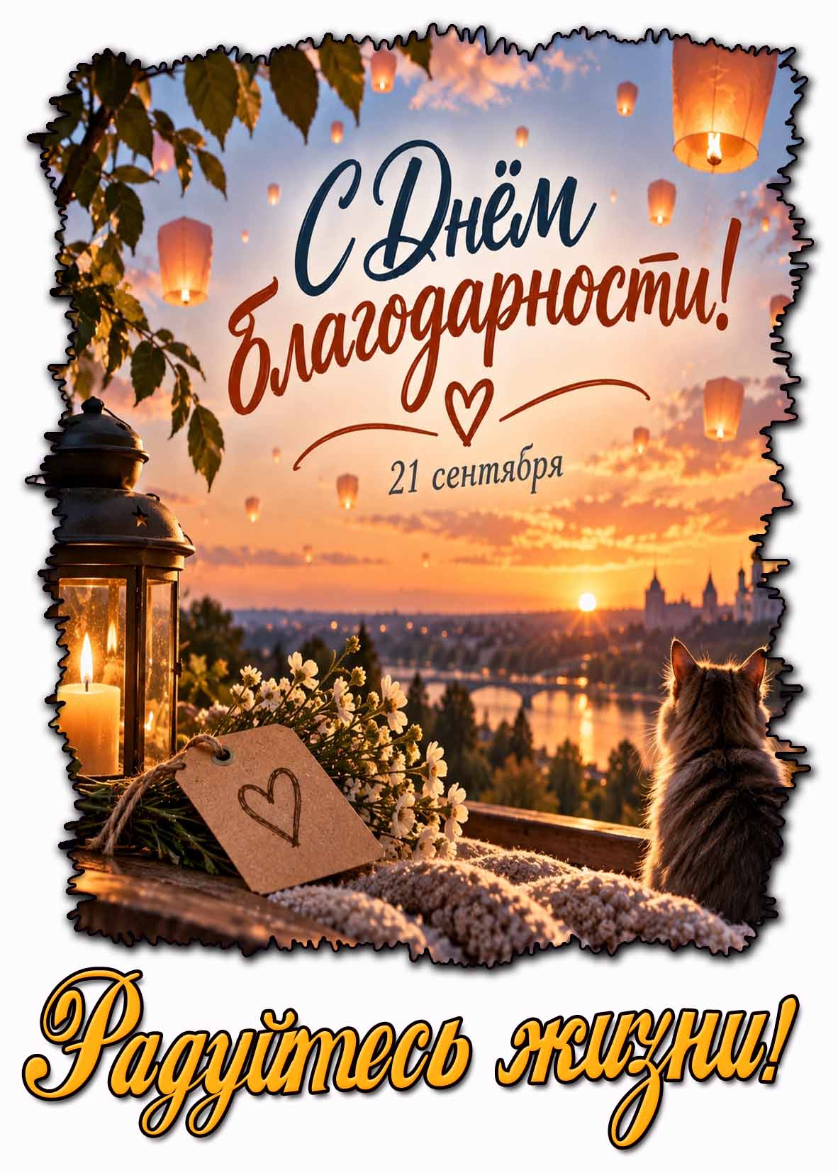 Картинка 21 сентября - с днём благодарности! Радуйтесь жизни!