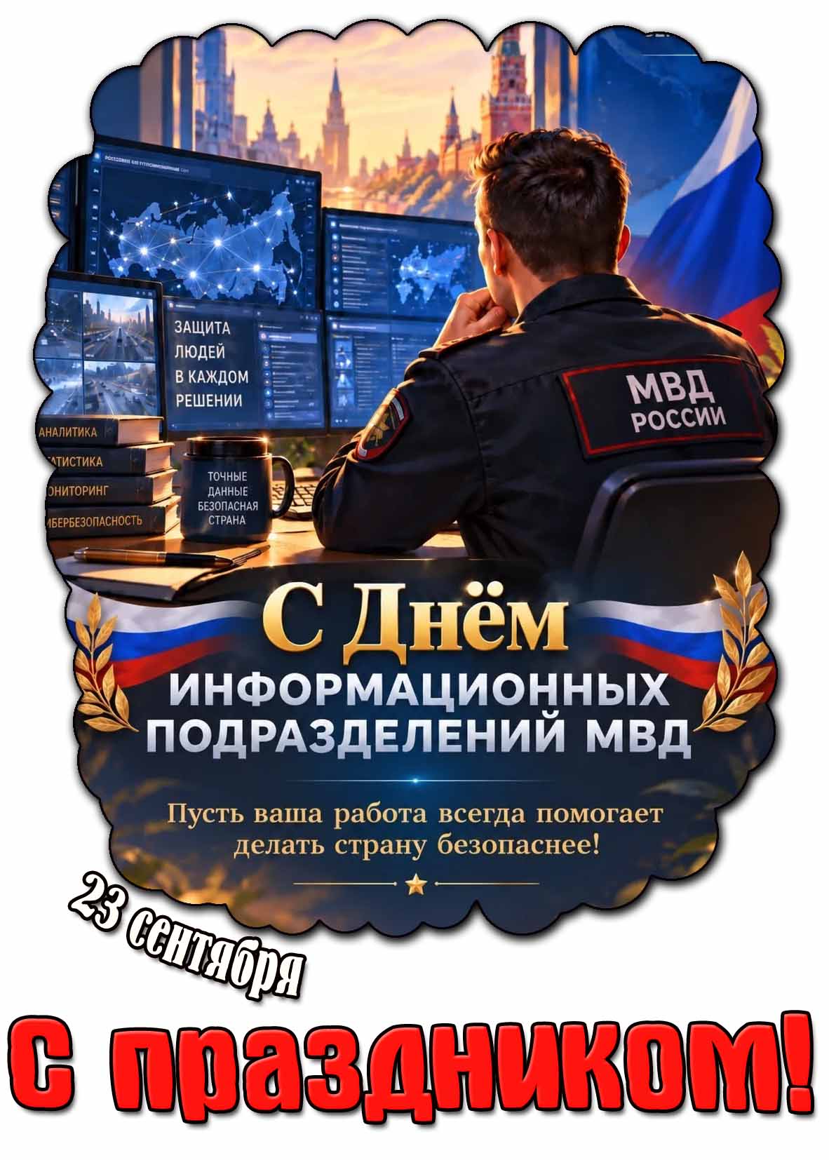 Картинка 23 сентября - с днём информационных подразделений МВД! С праздником!