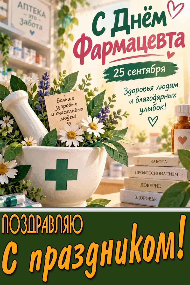 Картинка 25 сентября - с днём фармацевта! Поздравляю с праздником!