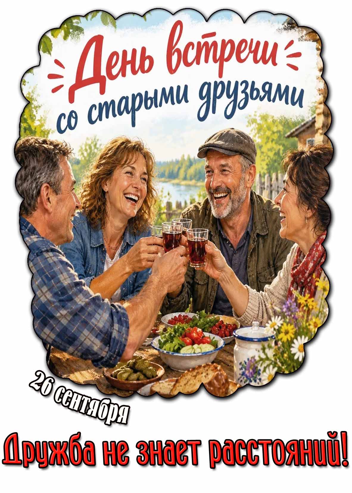 Картинка 26 сентября - день встречи со старыми друзьями! Дружба не знает расстояний!