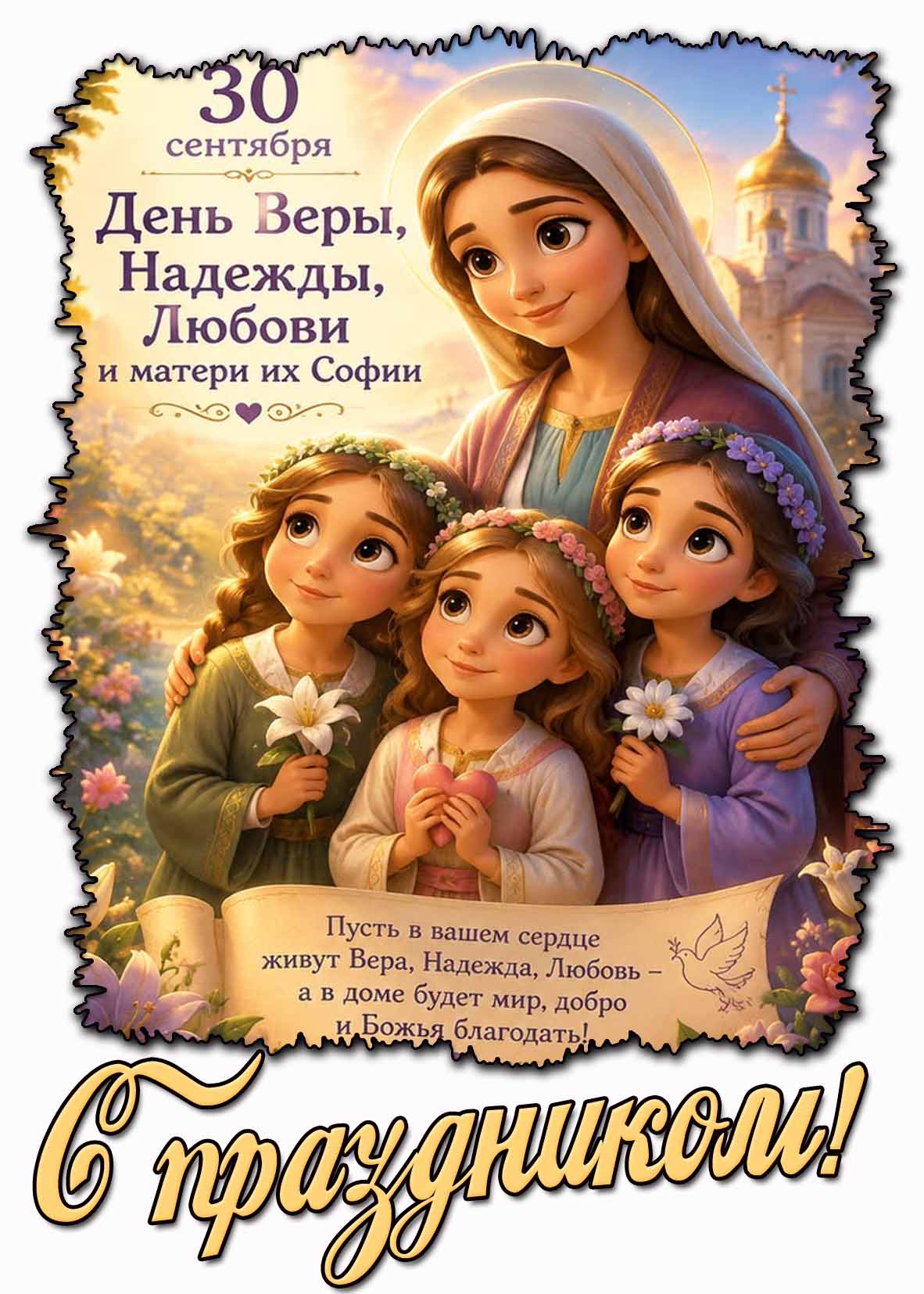 Картинка 30 сентября - день Веры, Надежды, Любови и матери их Софии! С праздником!
