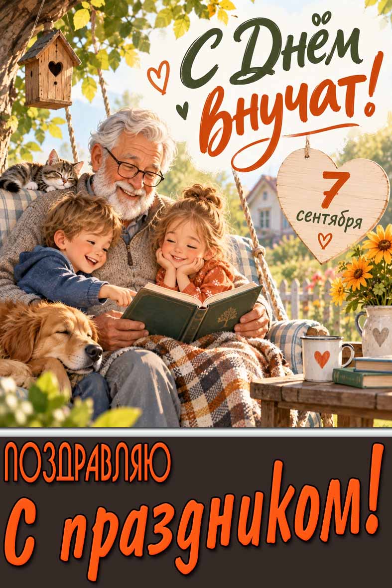 Картинка 7 сентября - с днём внучат! Поздравляю с праздником!