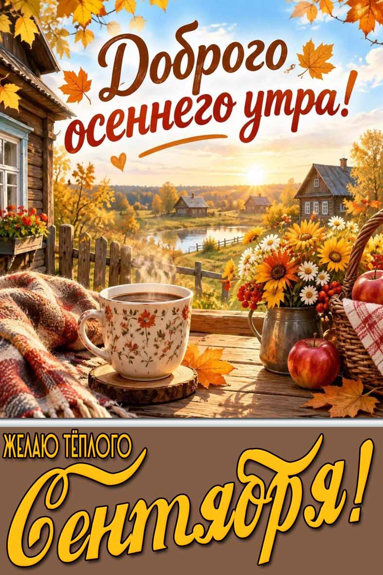 Картинка "Доброго осеннего утра! Желаю тёплого сентября!"