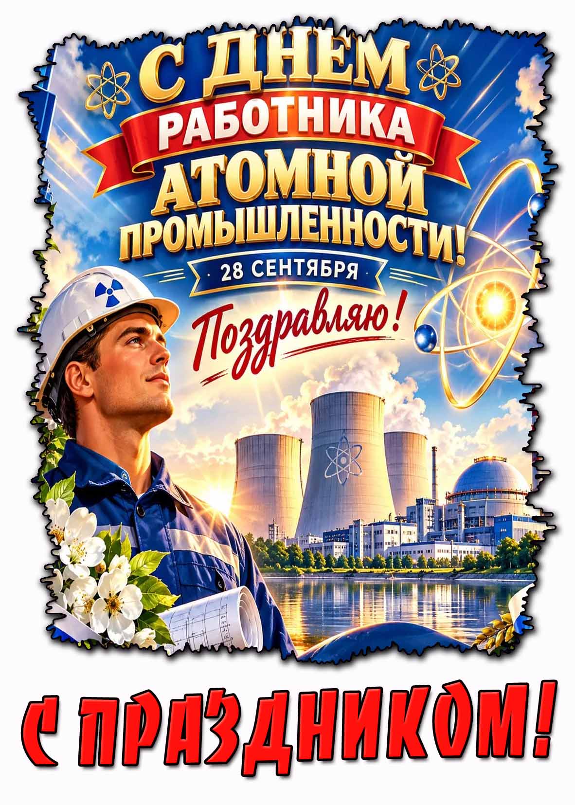 Картинка "С днём работника атомной промышленности! Поздравляю! С праздником!" - 28 сентября