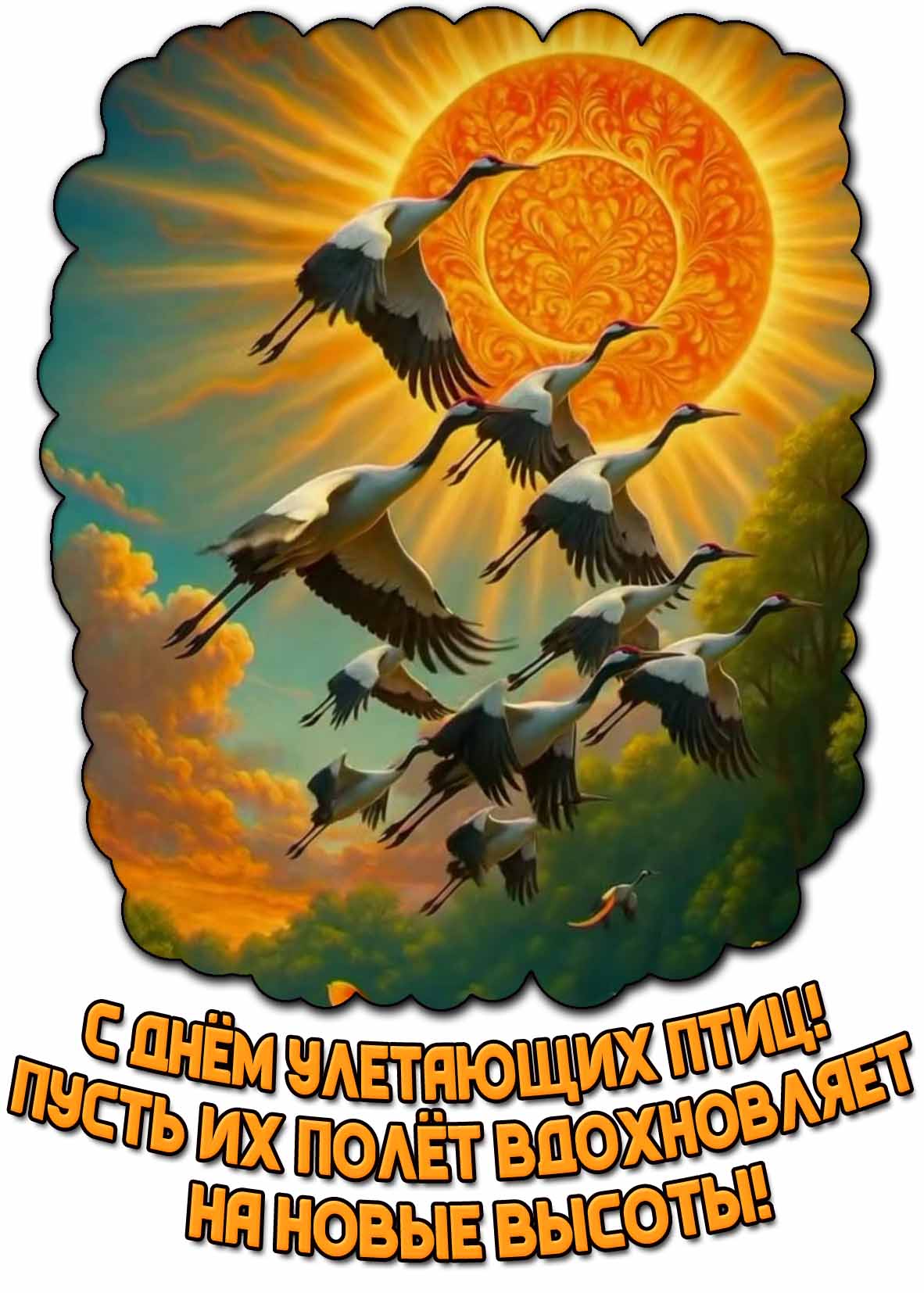 Картинка "С днём улетающих птиц! Пусть их полёт вдохновляет на новые высоты!"