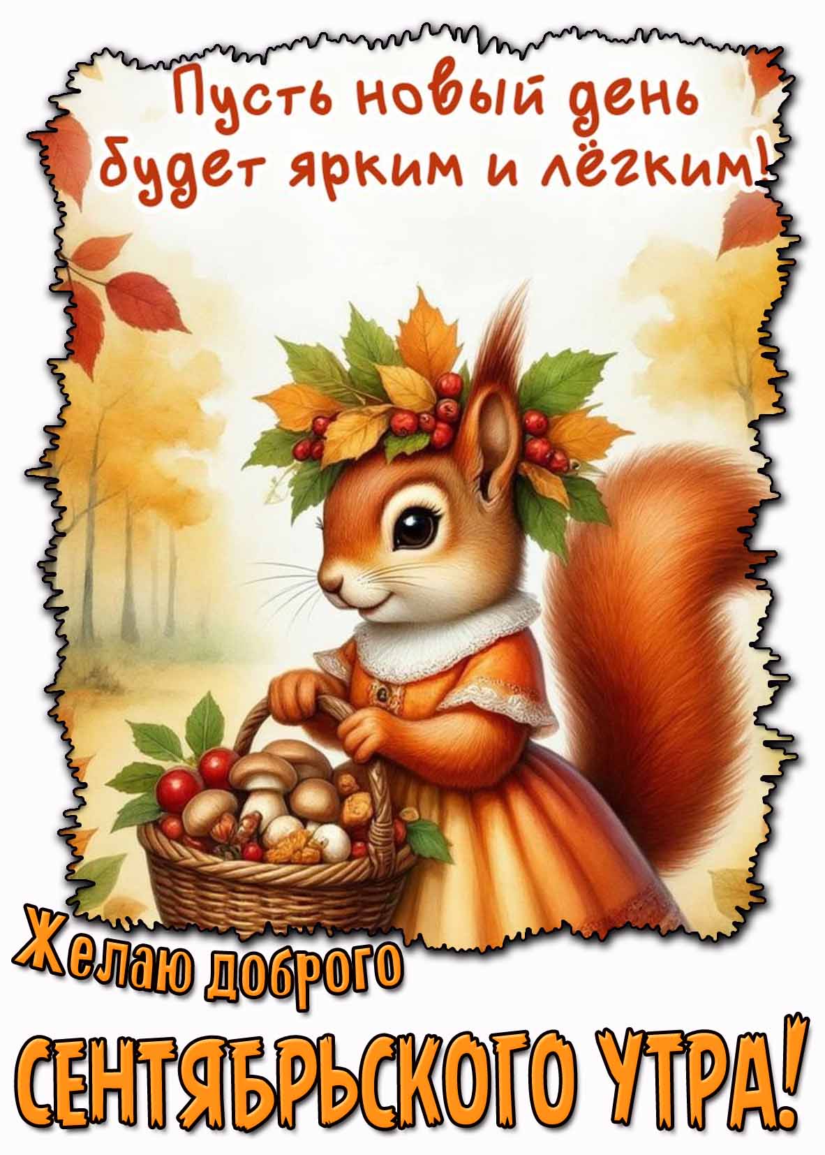 Картинка "Желаю доброго сентябрьского утра! Пусть новый день будет ярким и лёгким!"
