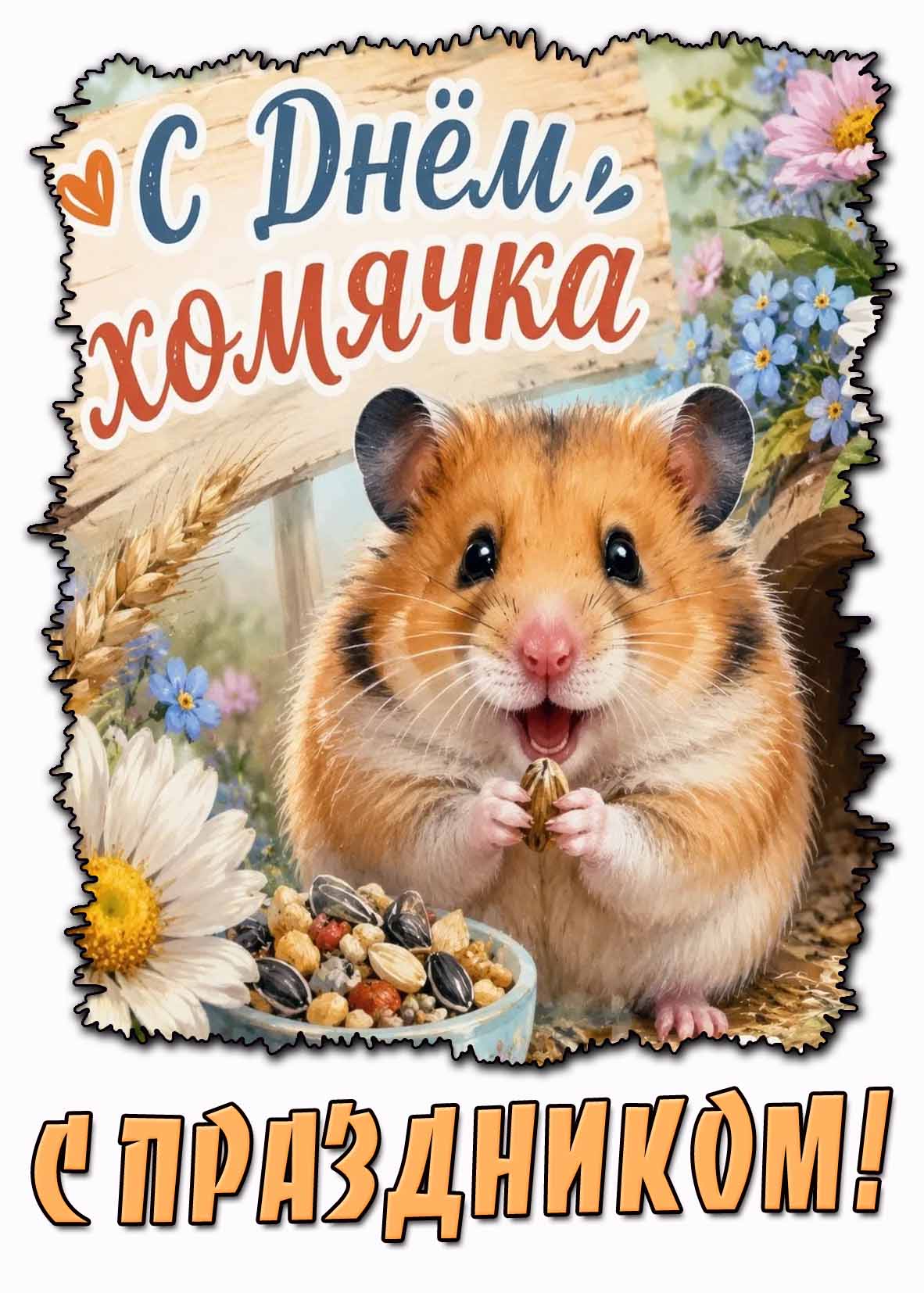 Красивая картинка "С днём хомячка! С праздником!"
