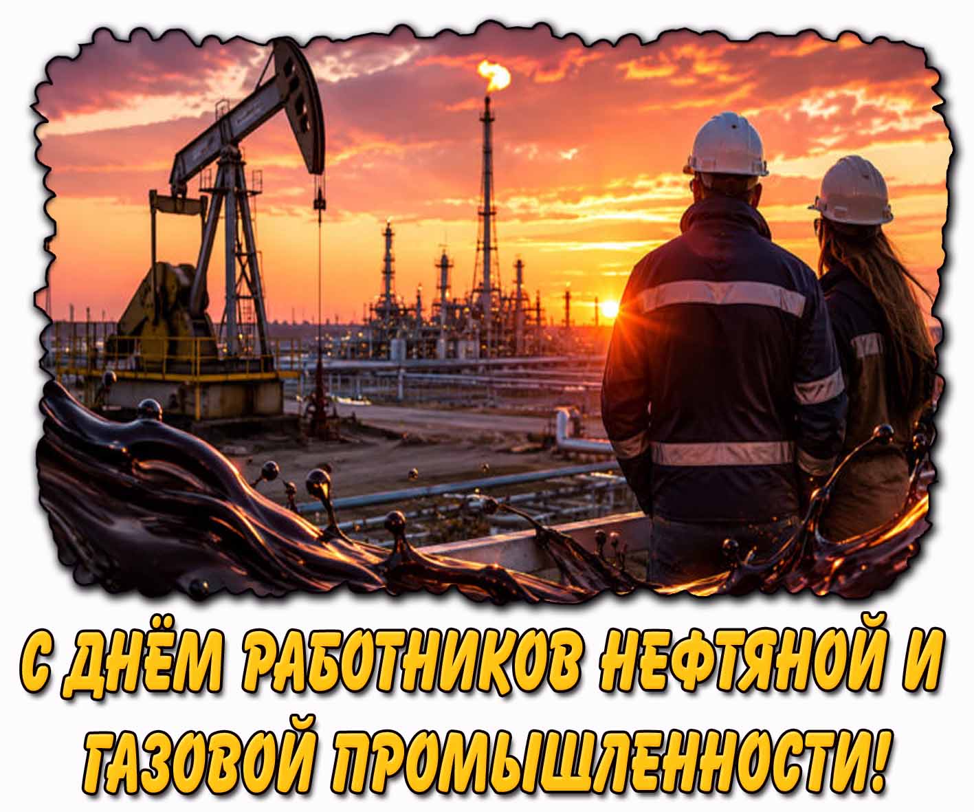 Красивая открытка с днём работников нефтяной и газовой промышленности