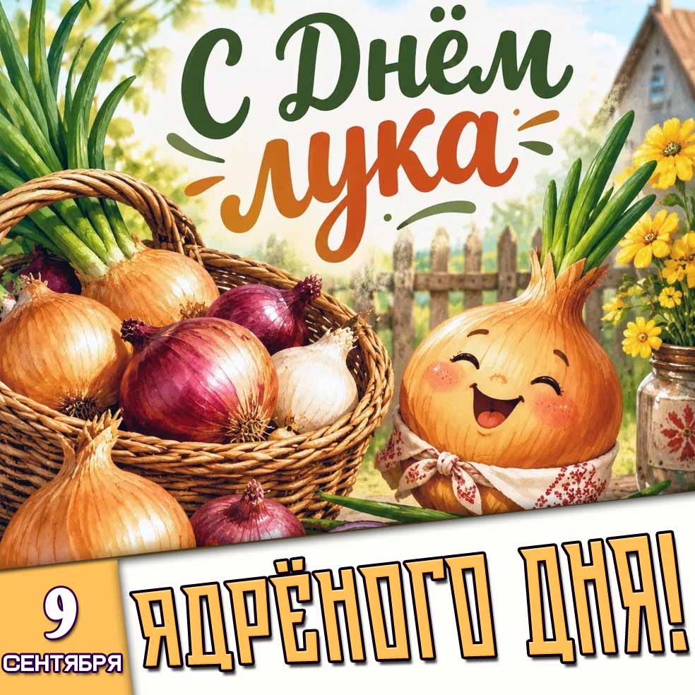 Креативная картинка 9 сентября - с днём лука! Ядрёного дня!