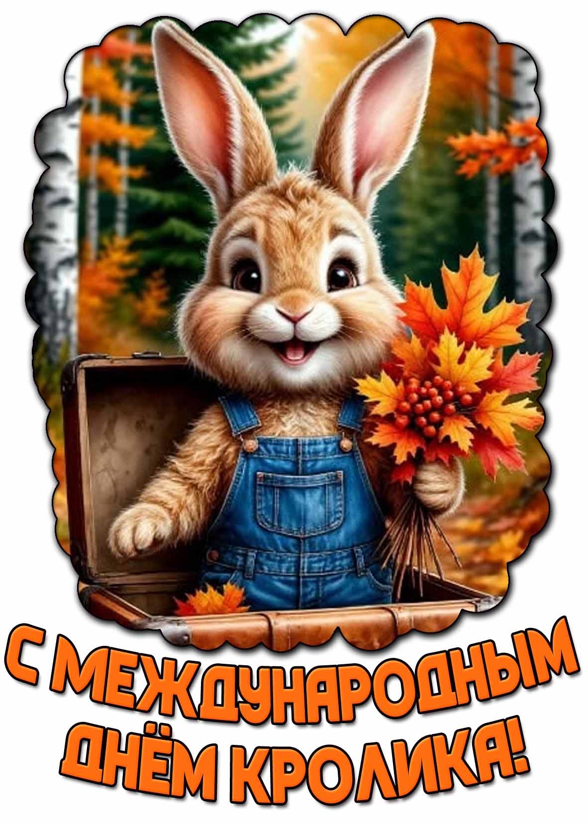 Прикольная открытка с Международным днём кролика