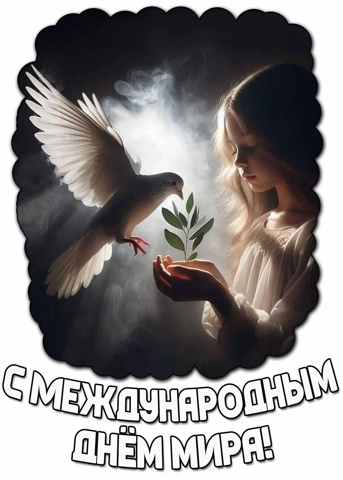 Красивая открытка с Международным днём мира