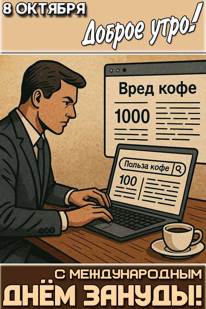 Картинка "8 октября доброе утро! С Международным днём зануды!"