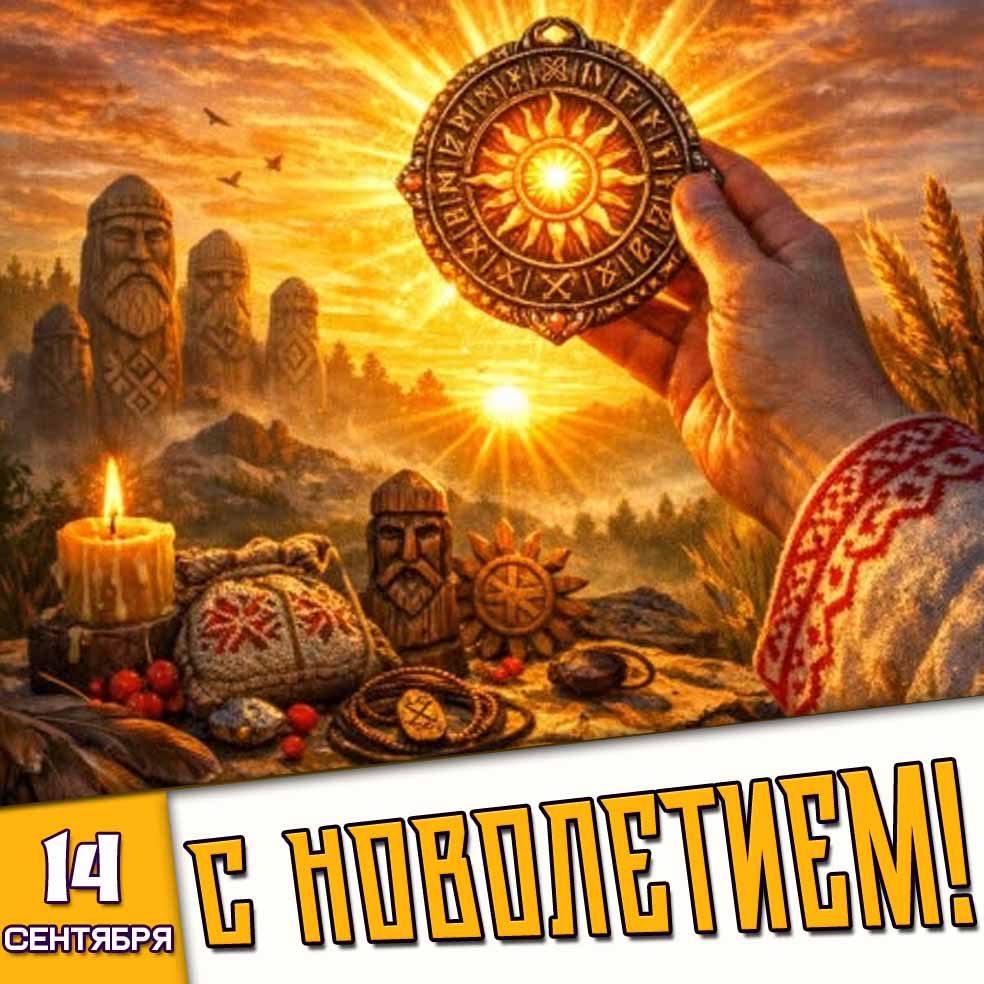 Славянская открытка 14 сентября - с Новолетием!