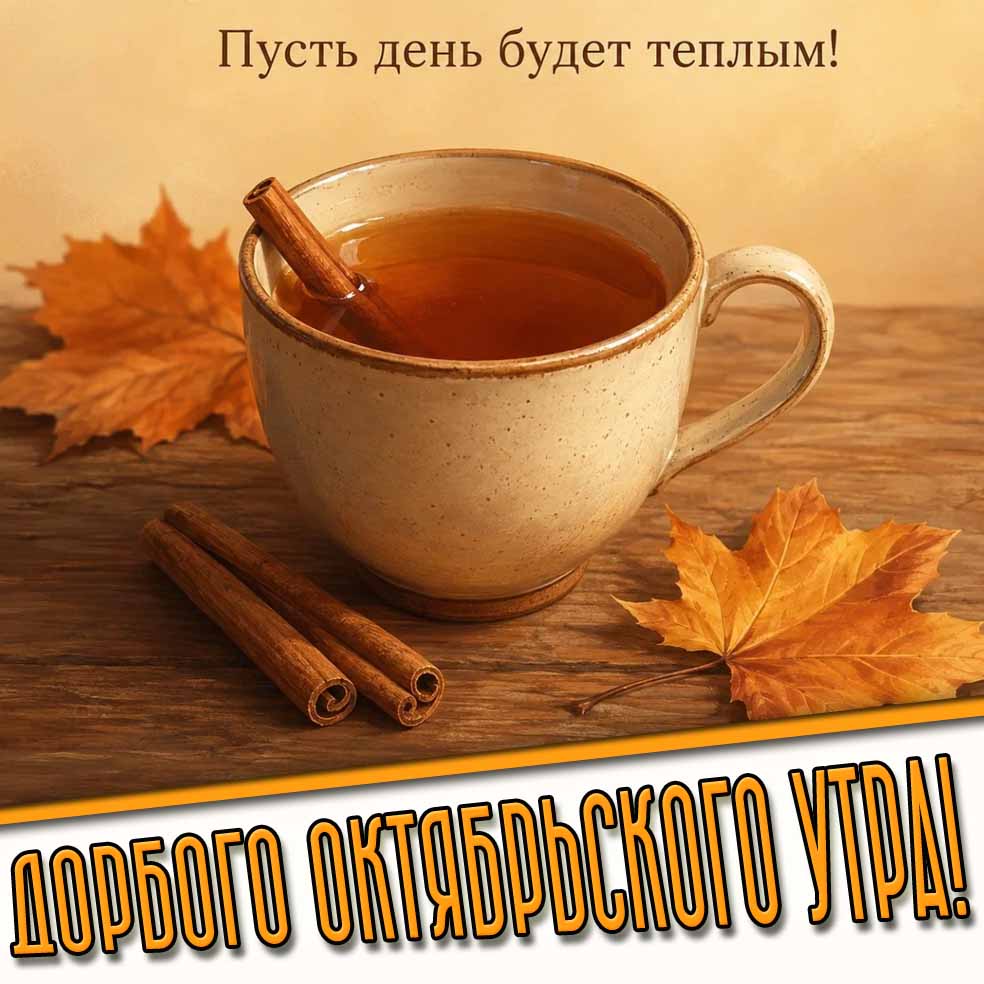 Картинка "Доброго октябрьского утра! Пусть день будет тёплым!"