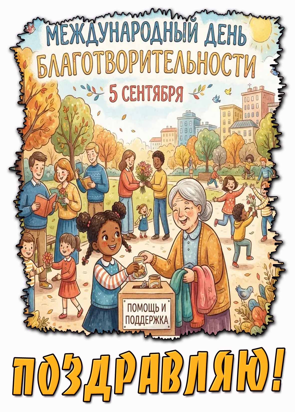 Осенняя картинка 5 сентября - Международный день благотворительности! Поздравляю!