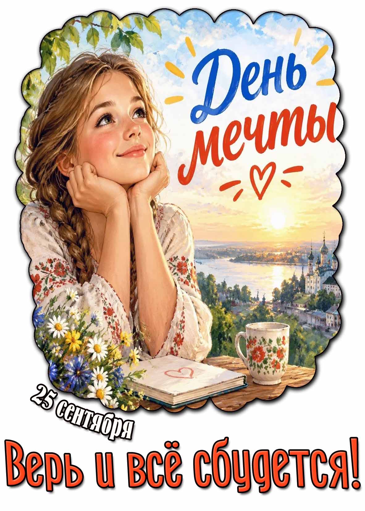 Открытка 25 сентября - день мечты! Верь и всё сбудется!