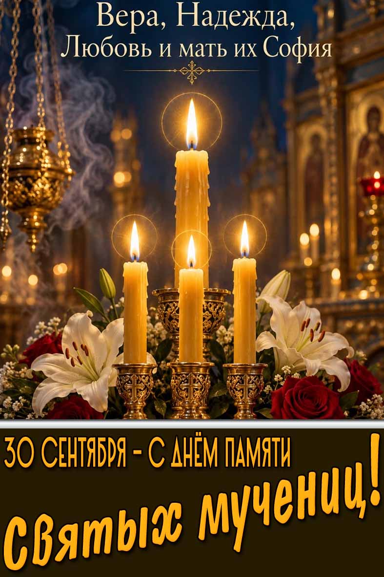 Открытка 30 сентября - Вера, Надежда, Любовь и мать их София! С днём памяти святых мучениц!