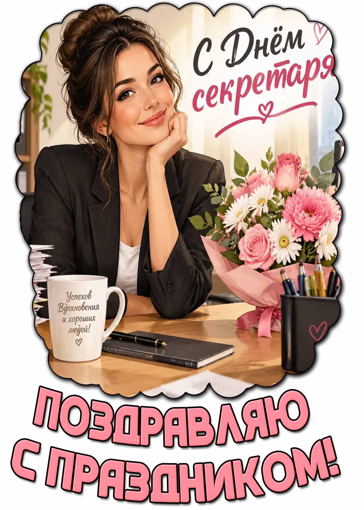 С днём секретаря! Успехов! Вдохновения и хороших людей! Поздравляю с праздником!