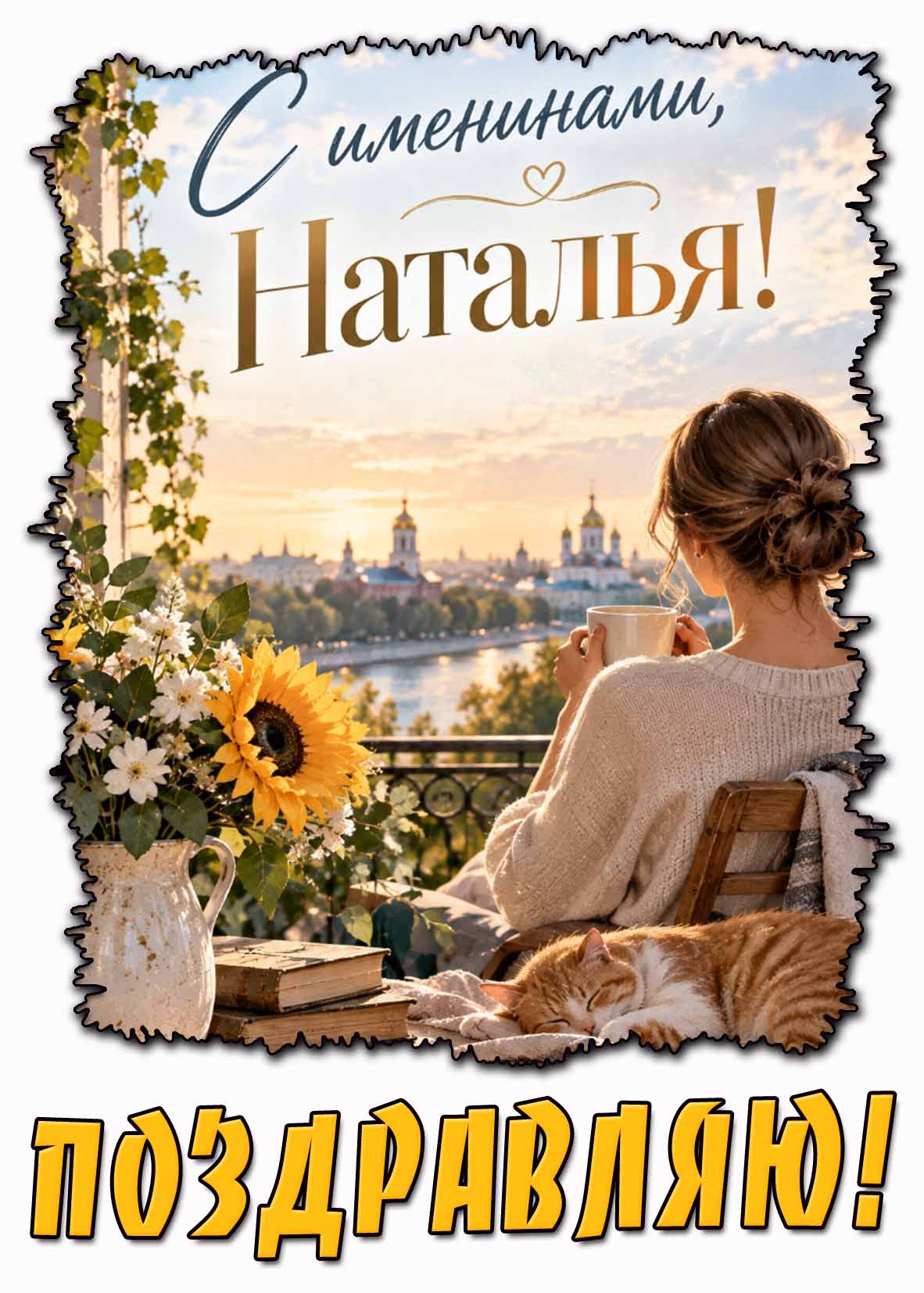 Открытка "С именинами, Наталья! Поздравляю!"