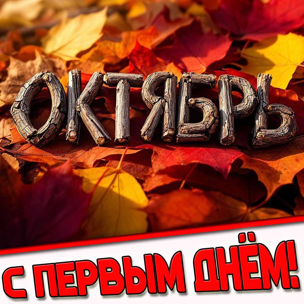 Открытка "Октябрь! С первым днём!"