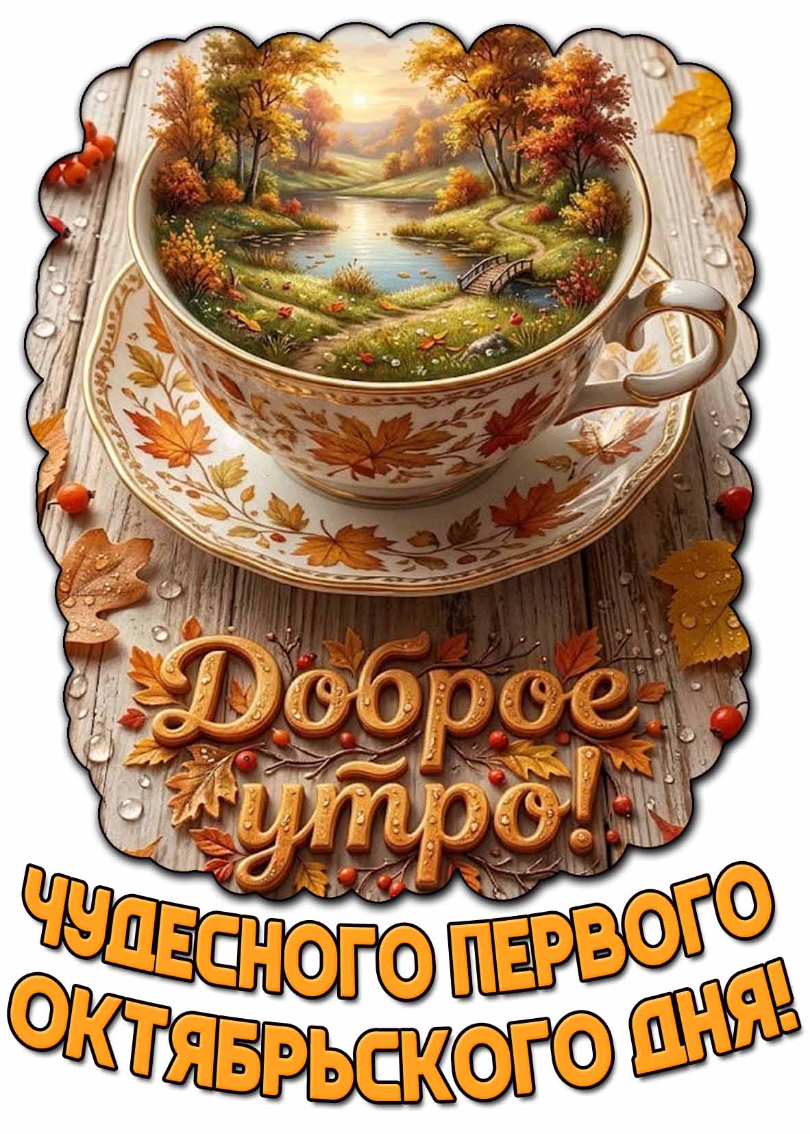 Картинка "Доброе утро! Чудесного первого октябрьского дня!"