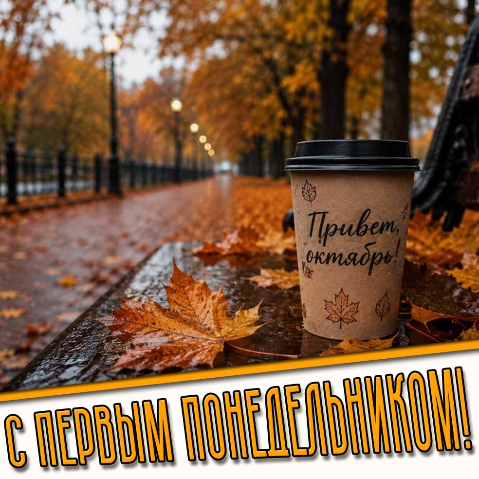 Картинка "Привет, октябрь! С первым понедельником!"
