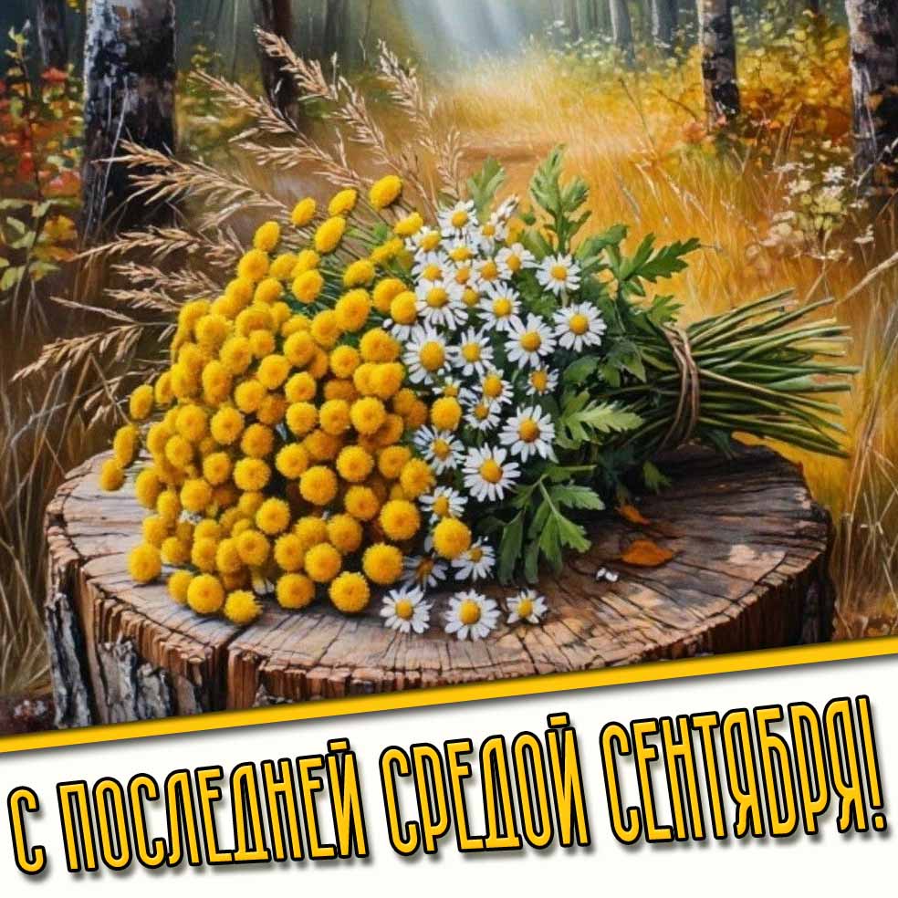 С последней средой сентября! - картинка с цветами