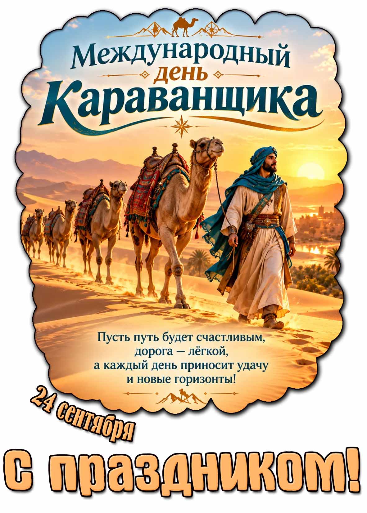 Поздравительная картинка 24 сентября - с днём караванщика! С праздником!