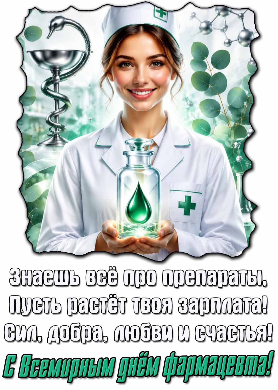 Поздравительная картинка "С днём Всемирным фармацевта!"