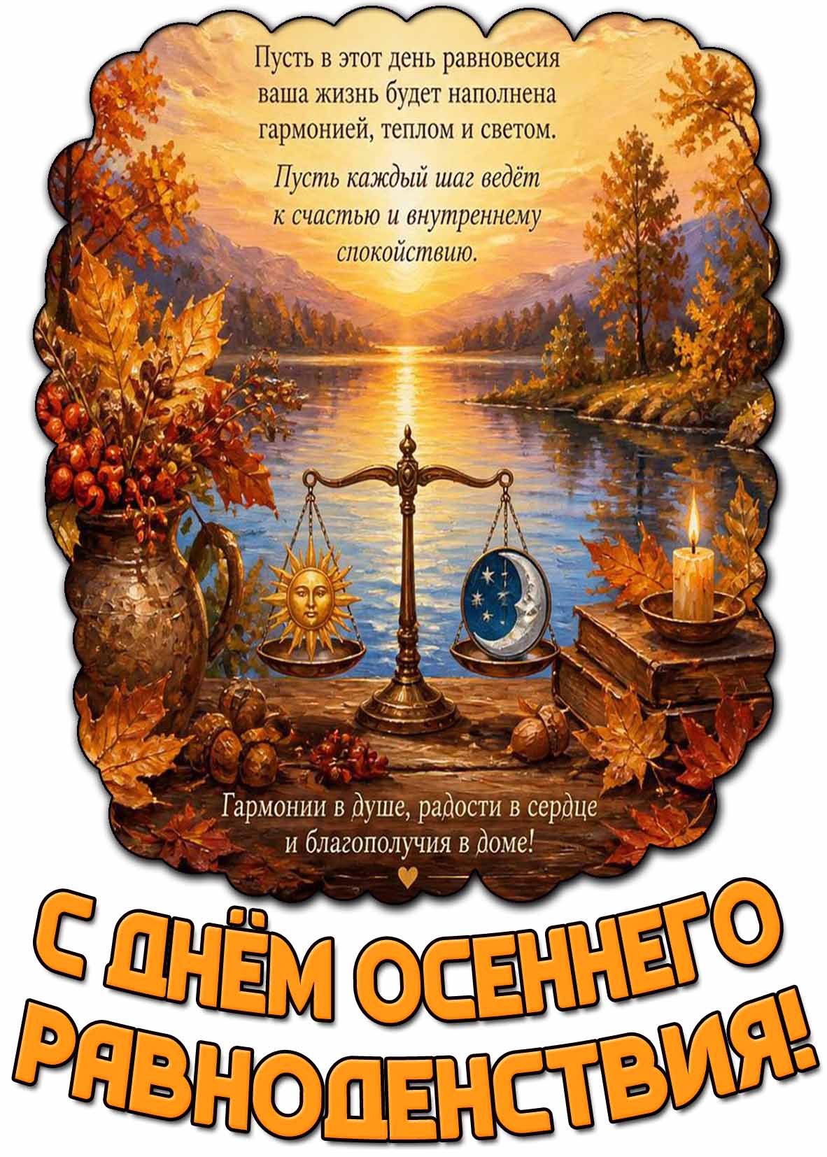 Поздравительная открытка с днём осеннего равноденствия