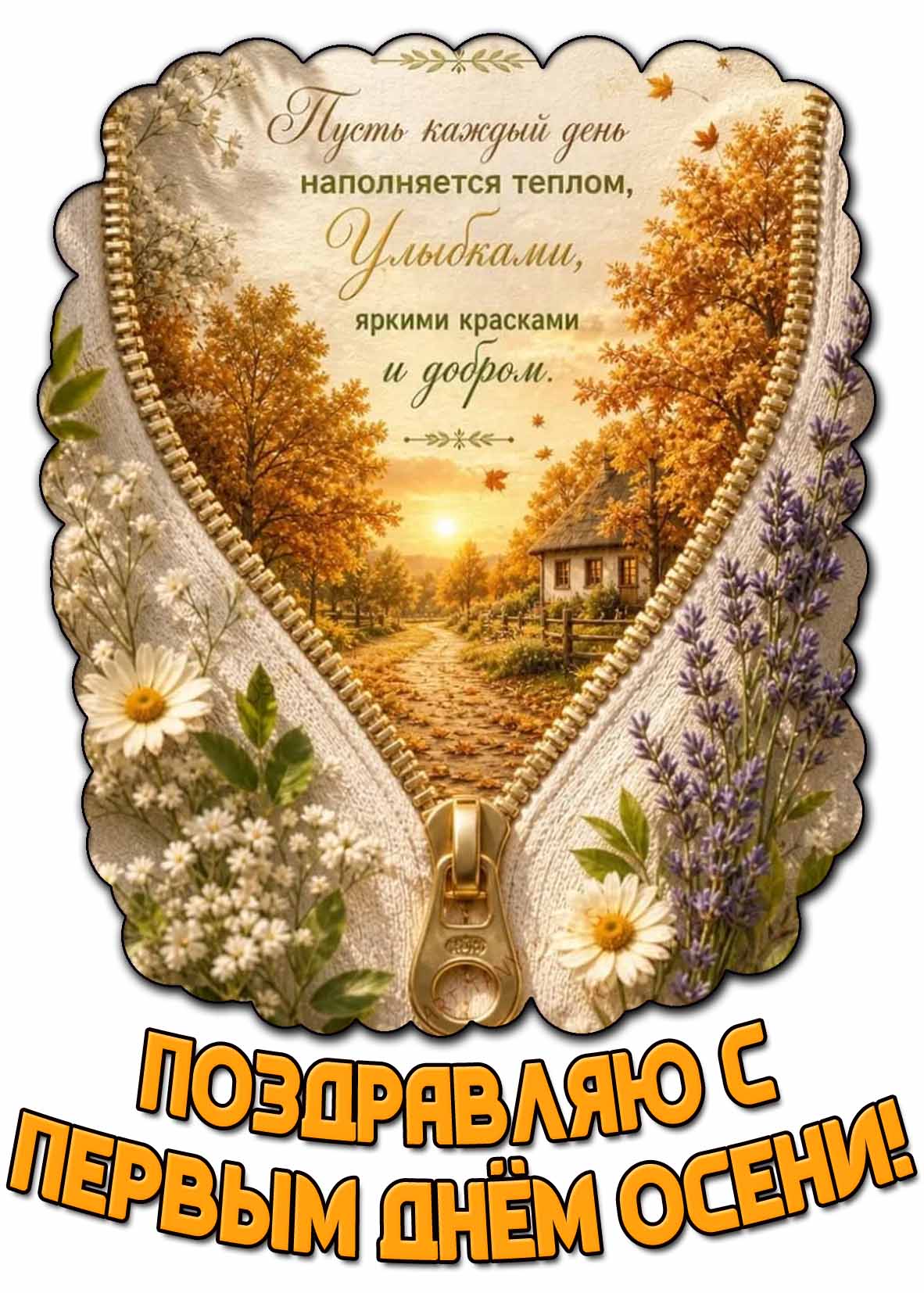 Поздравляю с первым днём осени! - картинка с пожеланиями