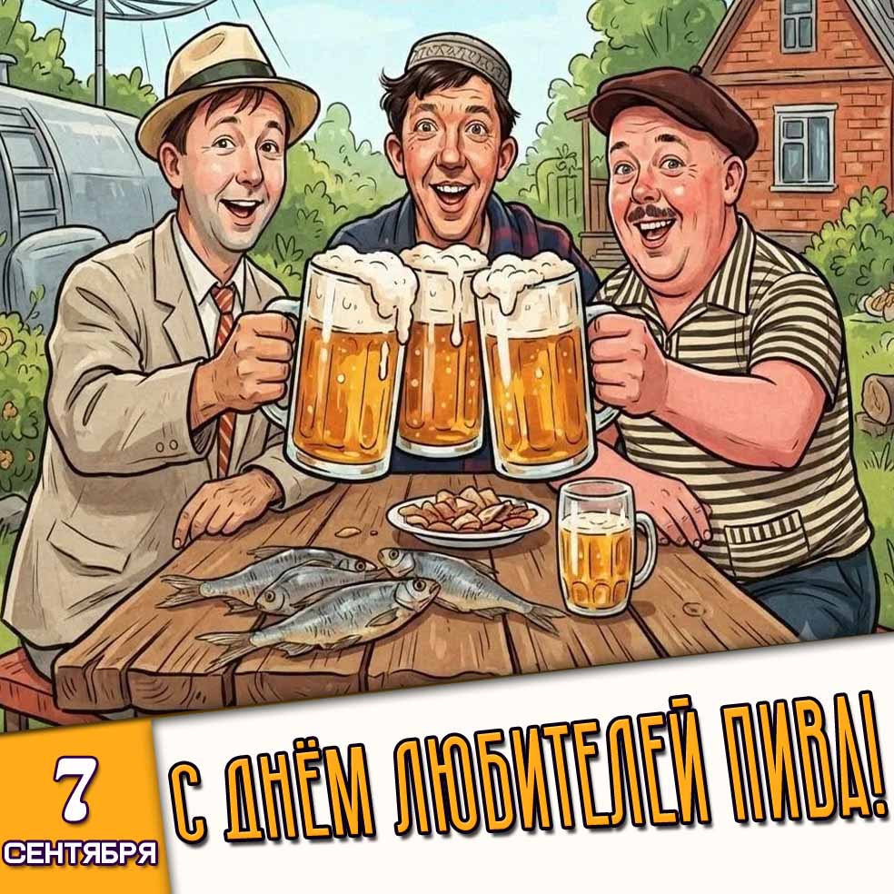 Прикольная картинка 7 сентября - с днём любителей пива!