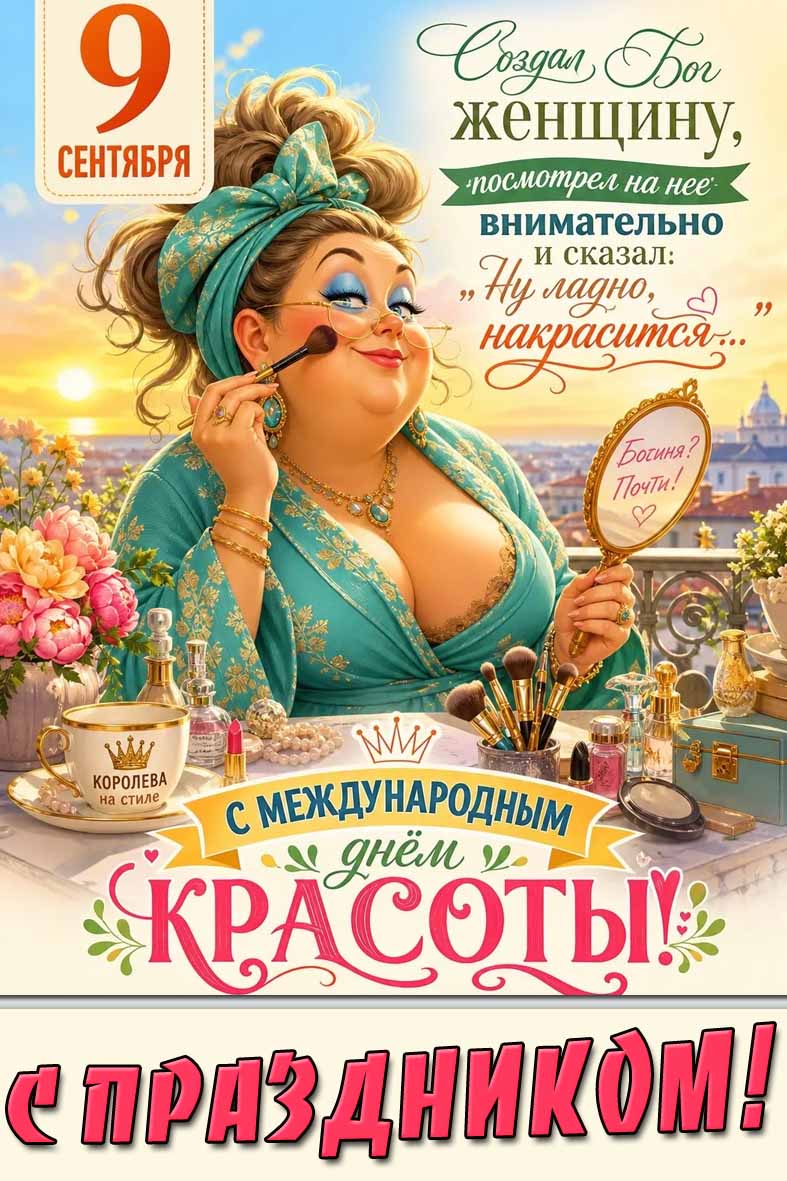 Прикольная картинка 9 сентября - с Международным днём красоты! С праздником!