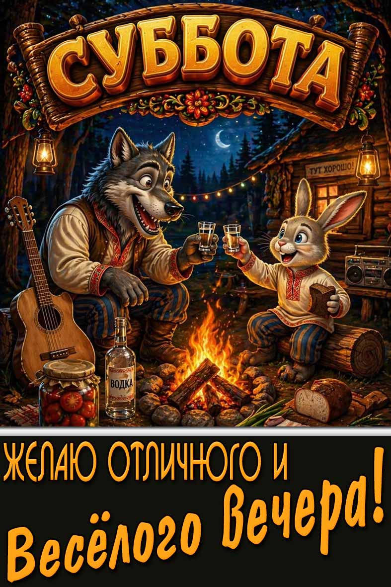 Суббота! Желаю отличного и весёлого вечера!