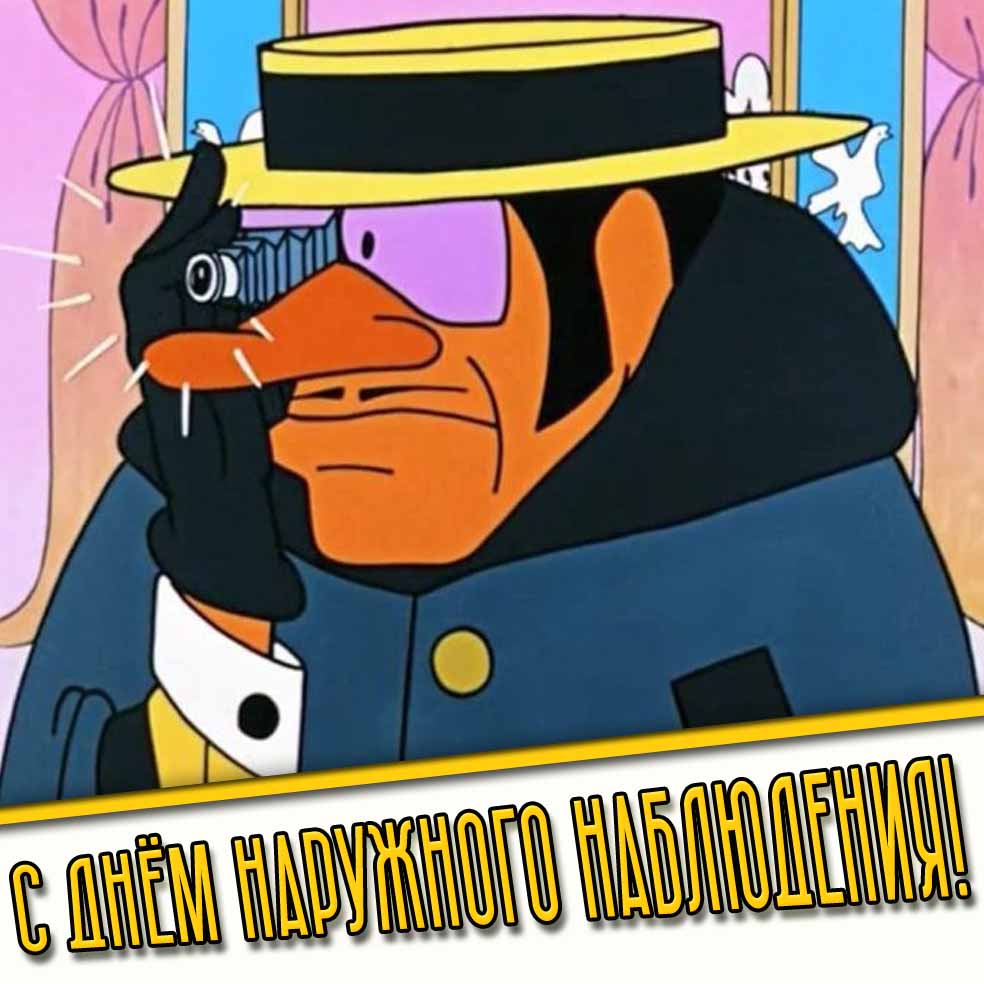 Прикольная открытка с днём наружного наблюдения