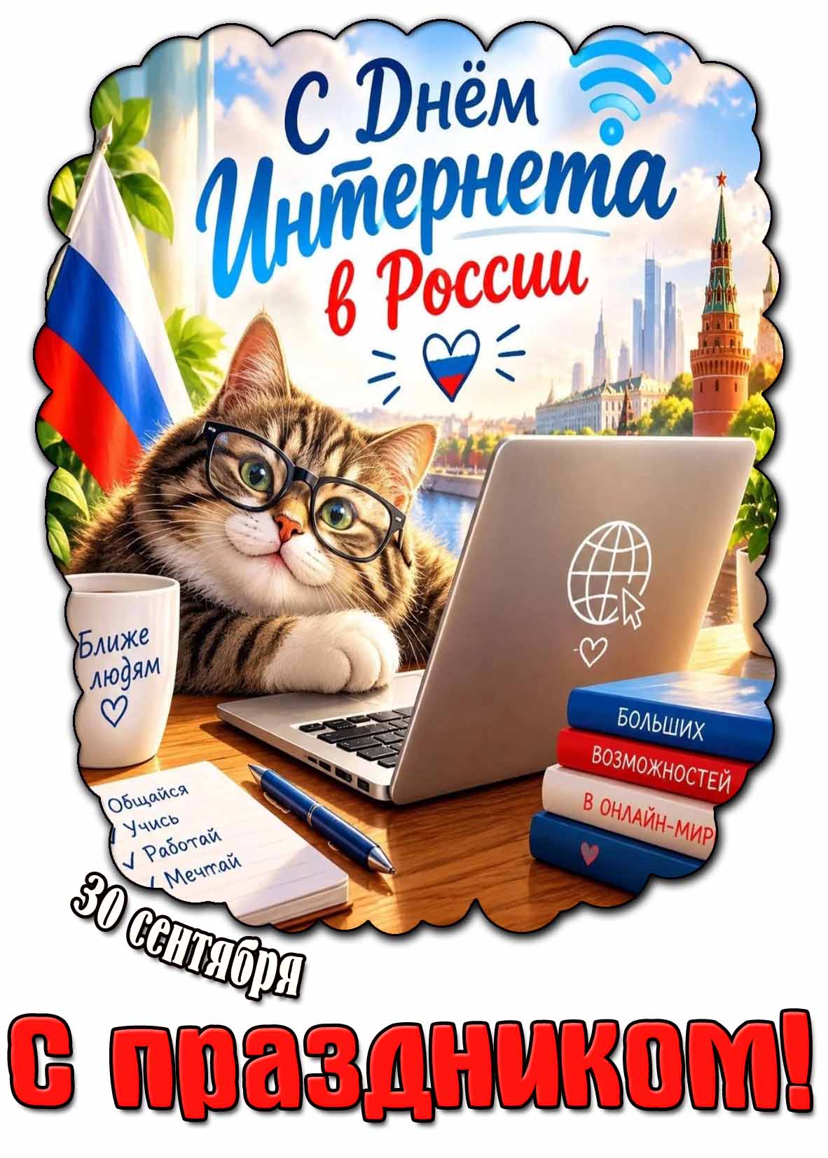 Прикольная картинка 30 сентября - с днём интернета в России! С праздником!