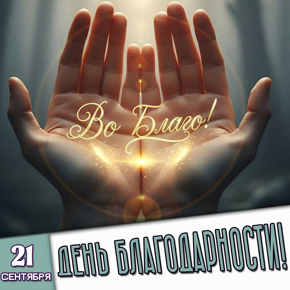 Картинка 21 сентября - день благодарности! Во благо!