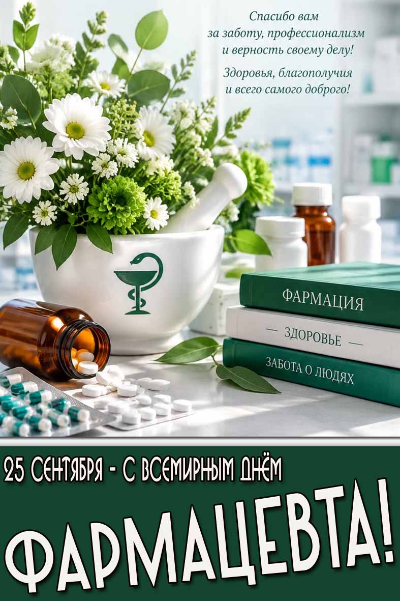 Поздравительная картинка 25 сентября - с Всемирным днём фармацевта!